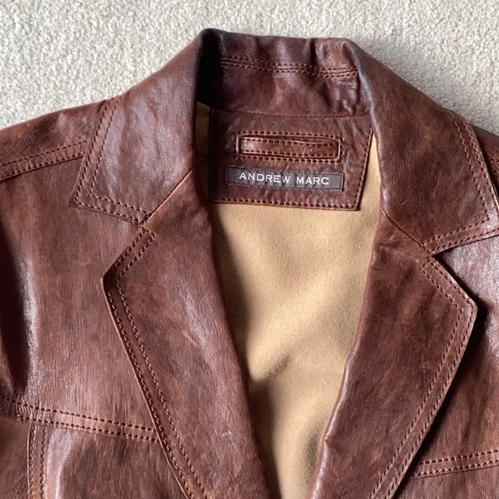 ANDREW MARC Waxed Leather Jacket - Picture 1 of 10